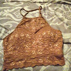 Lace halter bra top